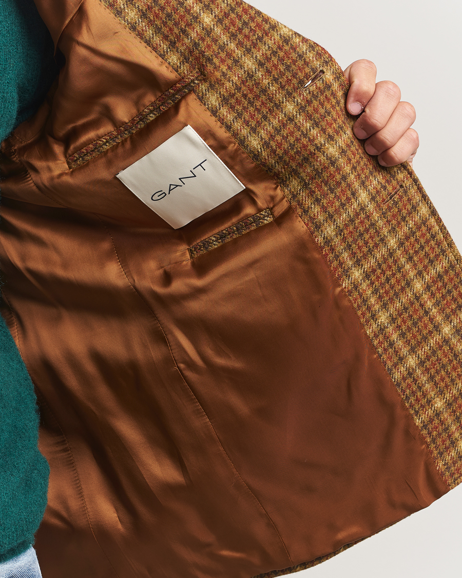 Herre | Dressjakker | Gant | Checked Tweed Blazer Peanut Butter