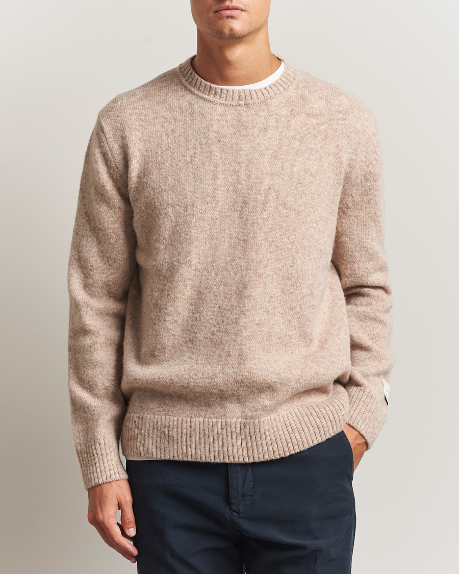 Herre | Gensere | Gant | Scottish Wool Knitted Crew Neck Sweater Khaki Melange