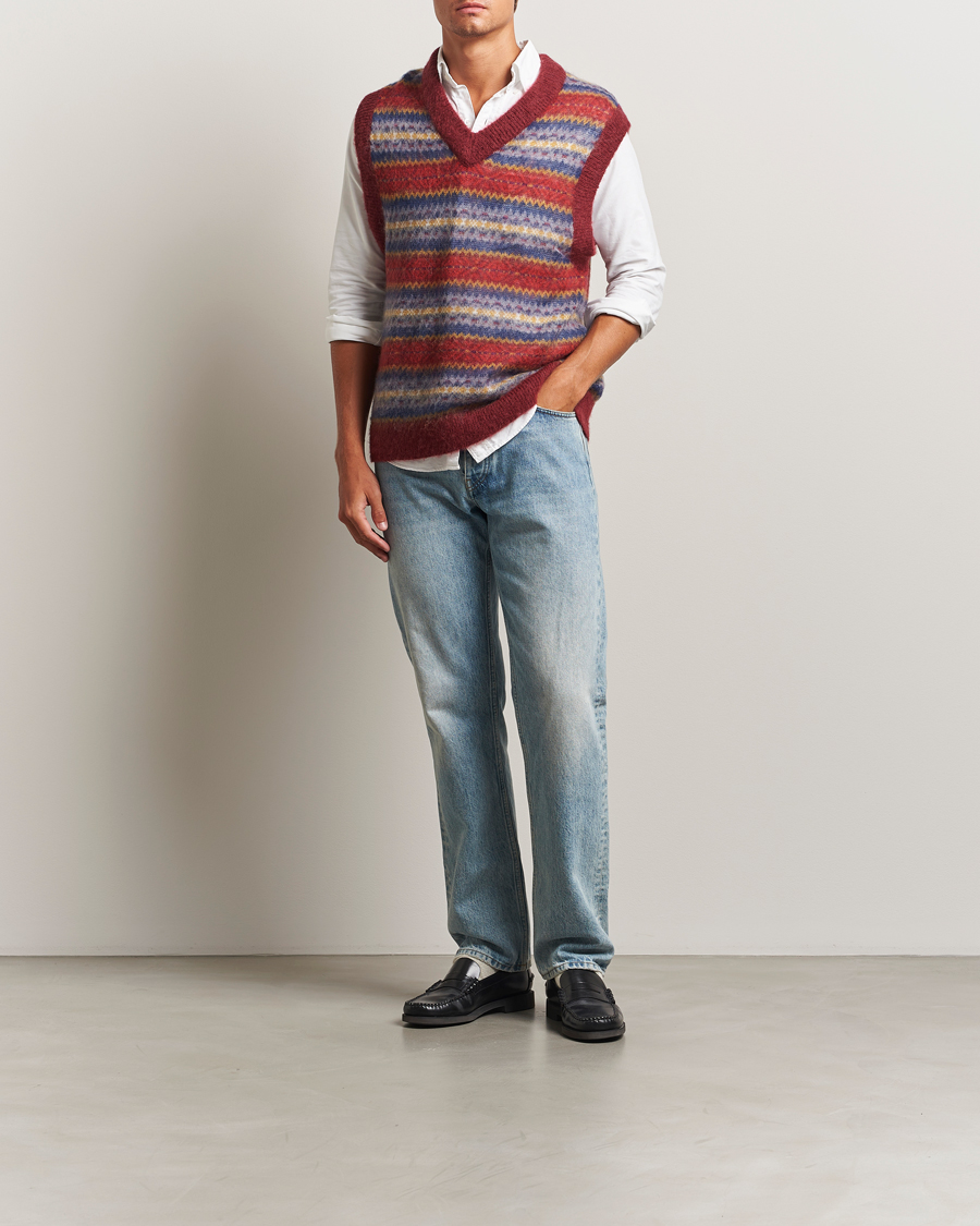 Herre | Gensere | GANT | Brushed Fair Isle Vest Plumped Red