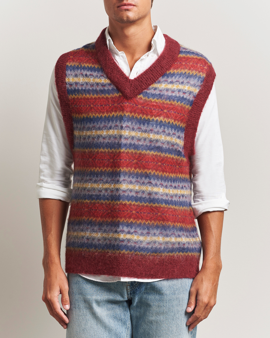 Herre | Gensere | Gant | Brushed Fair Isle Vest Plumped Red