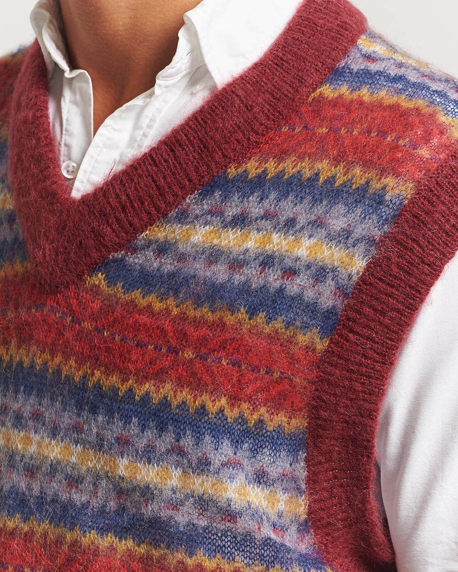 Herre | Gensere | GANT | Brushed Fair Isle Vest Plumped Red