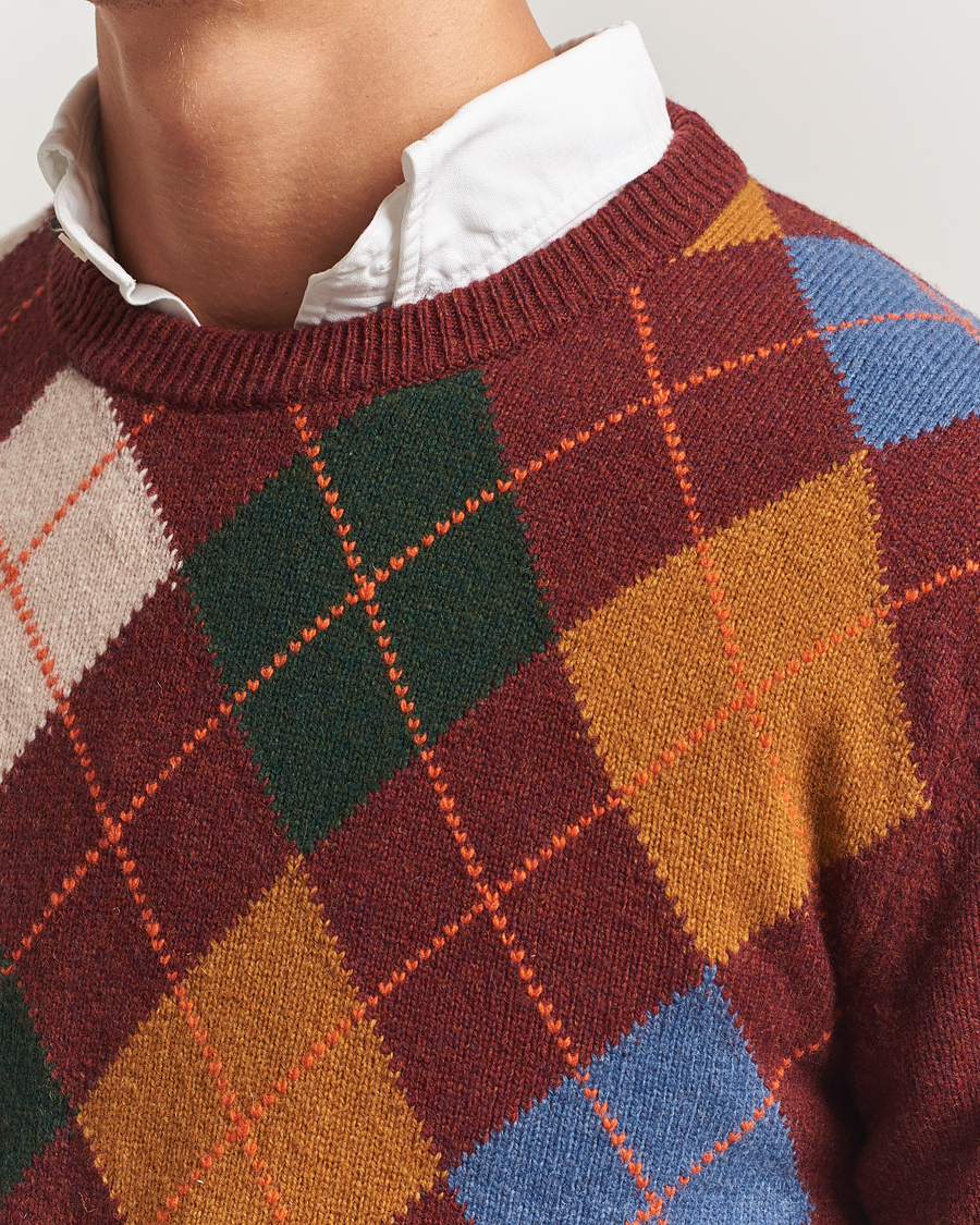 Herre | Gensere | Gant | Lambswool Argyle Knitted Crew Neck Winter Wine