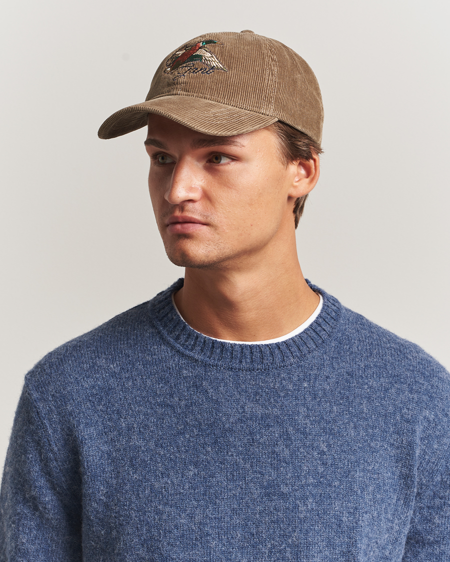 Herre | Hatter og capser | GANT | Graphic Embroidered Washed Cord Cap Taupe Beige