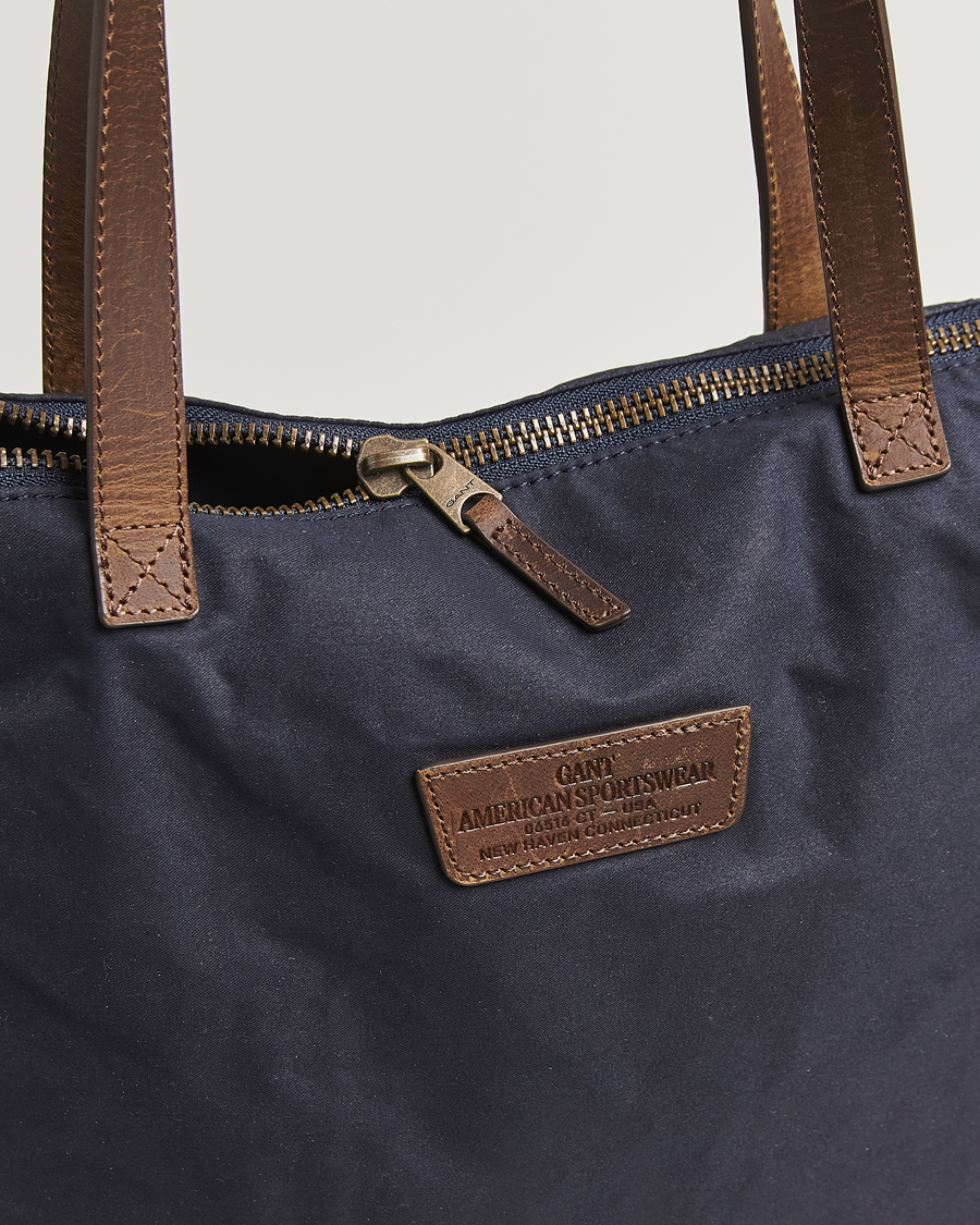 Herre | Vesker | GANT | Waxed Cotton Tote Bag Evening Blue