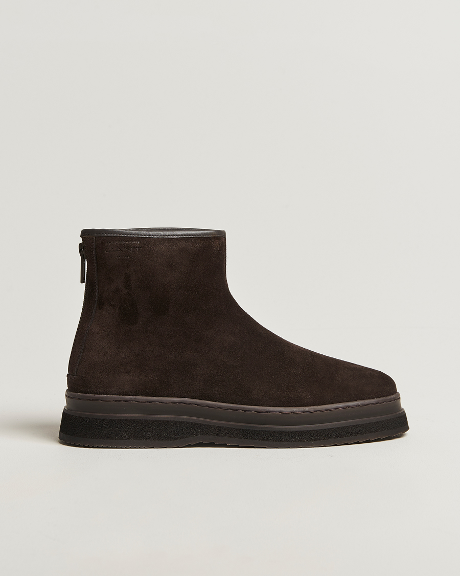 Herre | Støvler | GANT | Blistown Shearling Suede Curling Boot Espresso Brown