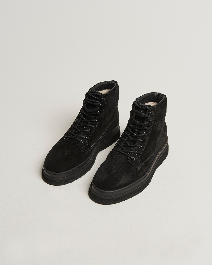 Herre | Støvler | GANT | Blistown Shearling Suede Boot Black