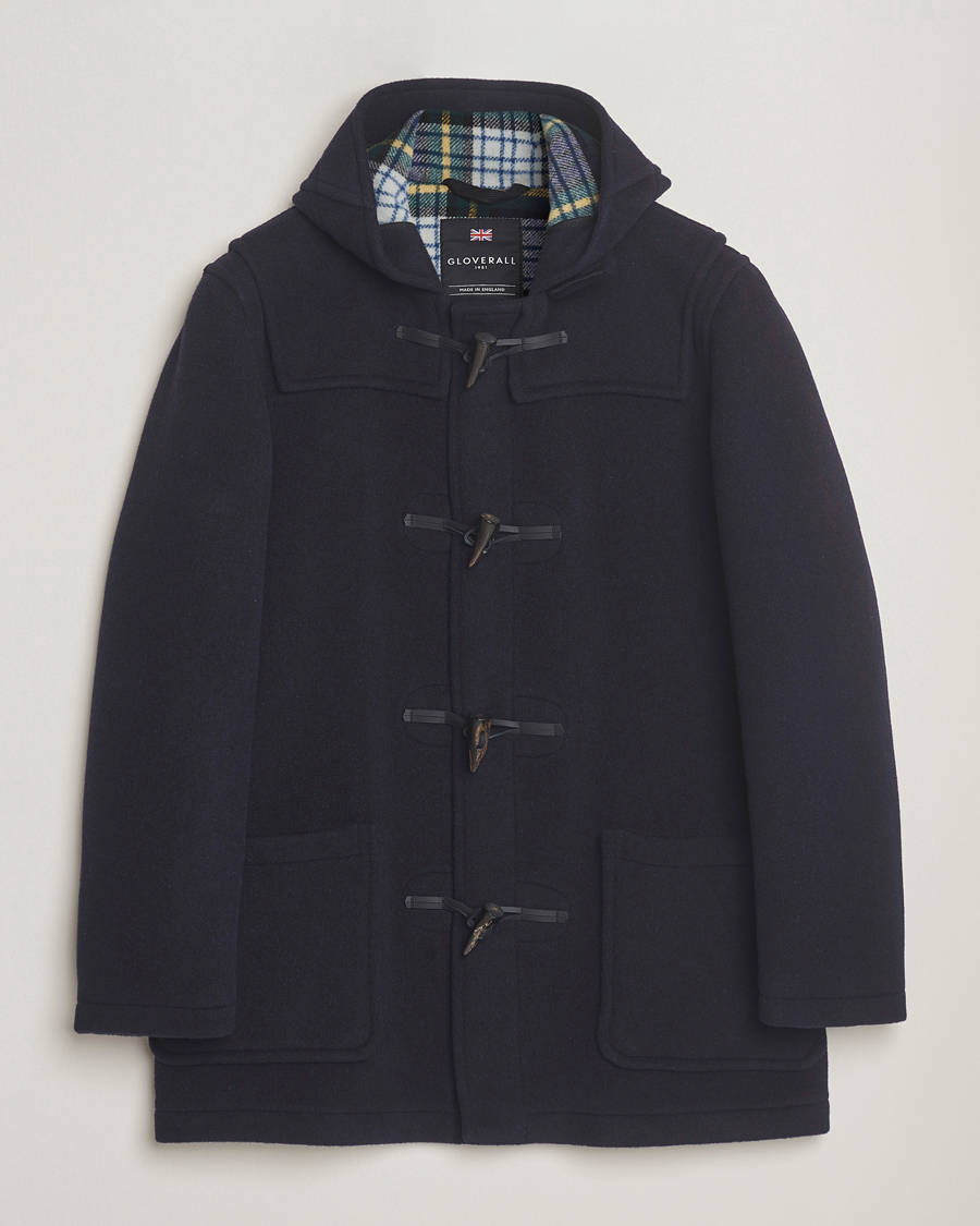 Herre | Jakker | Gloverall | Mid Length Duffle Coat Black/Royal Stewart