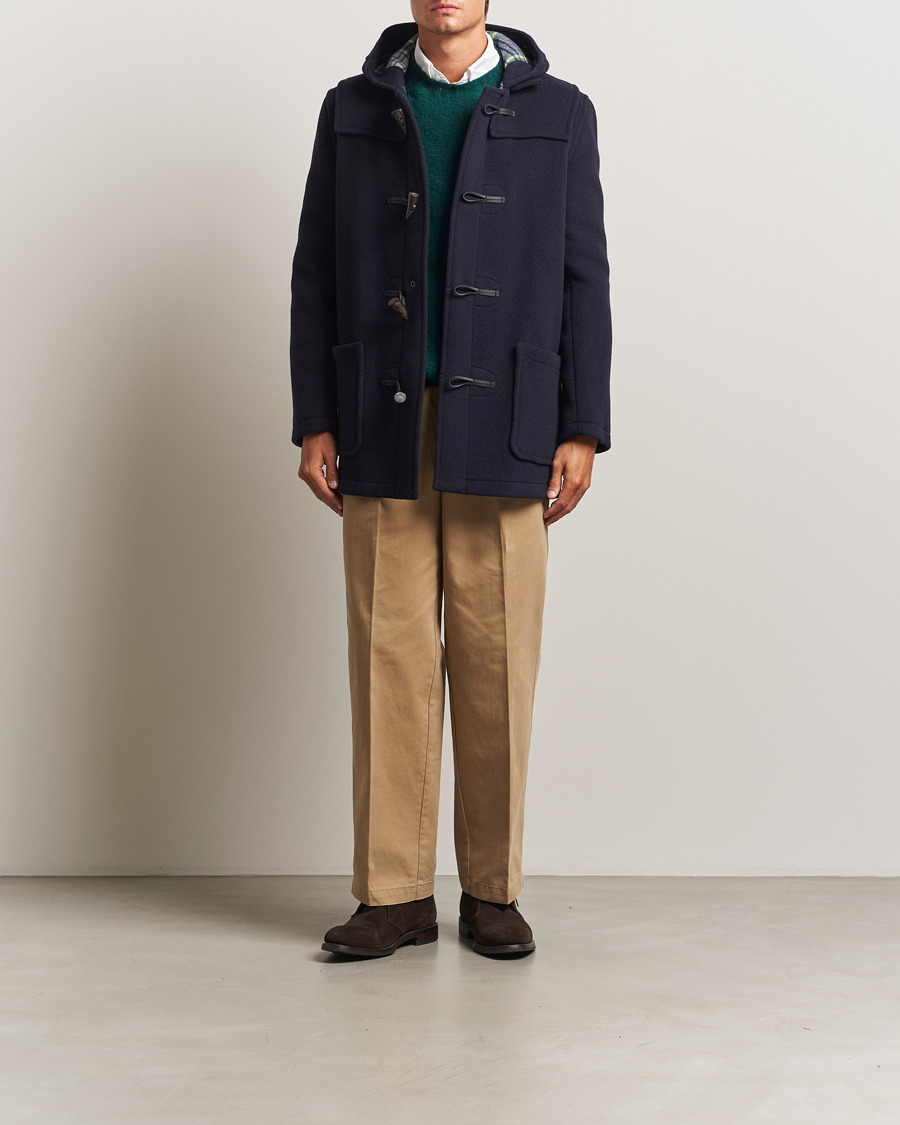 Herre | Jakker | Gloverall | Mid Length Duffle Coat Black/Royal Stewart