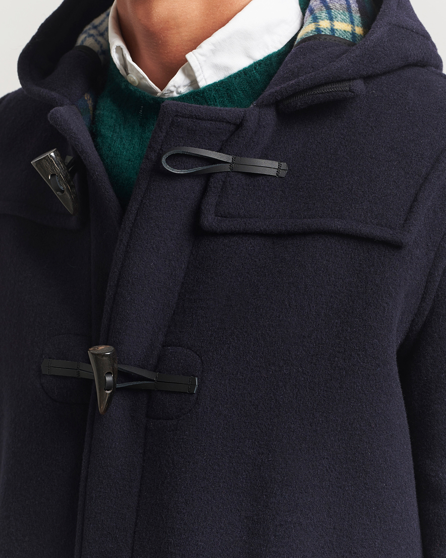 Herre | Jakker | Gloverall | Mid Length Duffle Coat Black/Royal Stewart