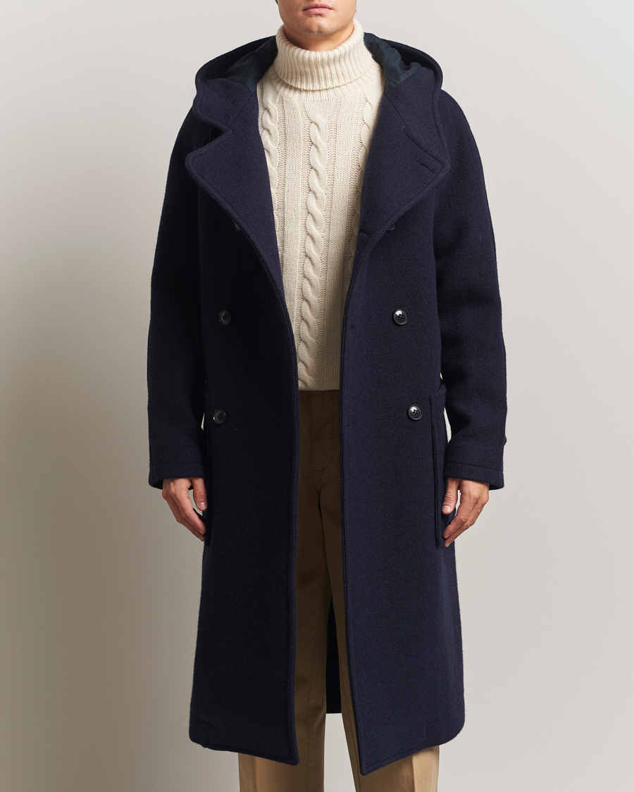 Herre | Jakker | Gloverall | Raglan Wool Coat Navy