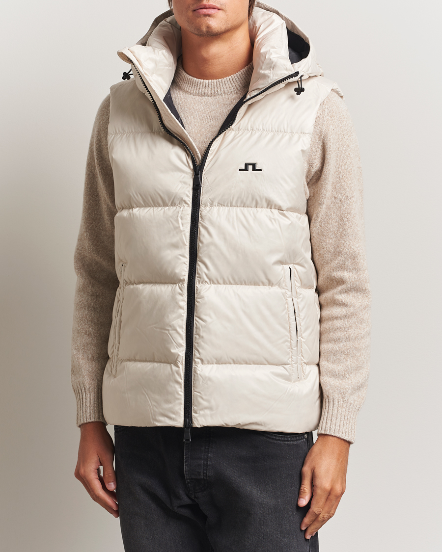 Herre | Vester | J.Lindeberg | Daryl Down Hooded Vest Moonbeam