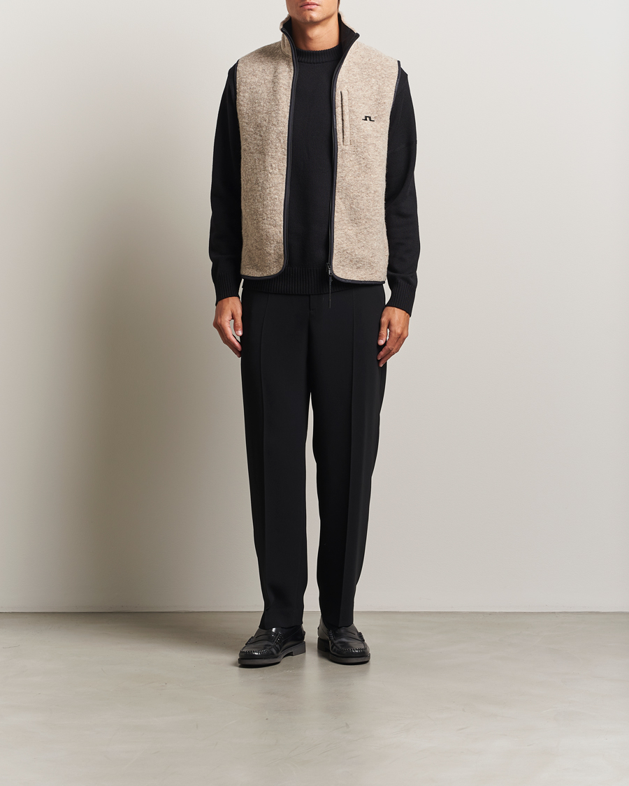Herre | Gensere | J.Lindeberg | Duncan Wool Fleece Vest Moonbeam