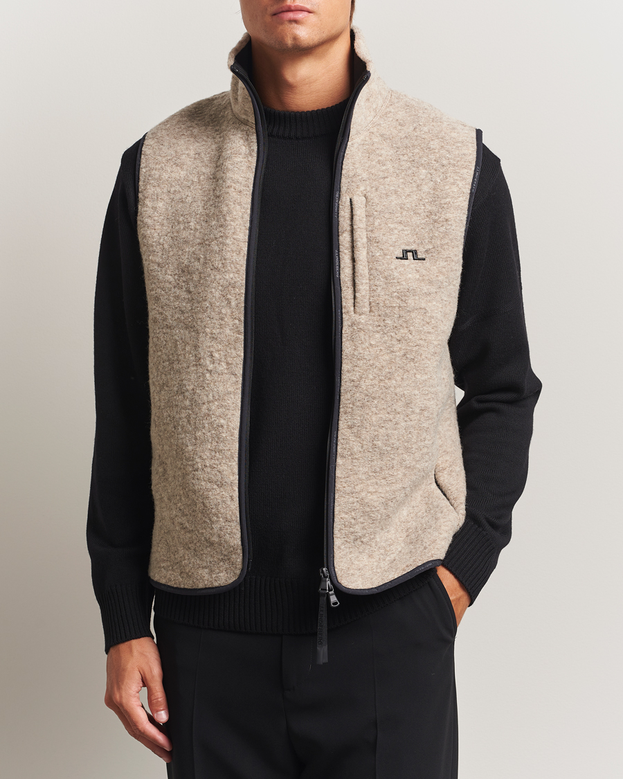 Herre | Gensere | J.Lindeberg | Duncan Wool Fleece Vest Moonbeam