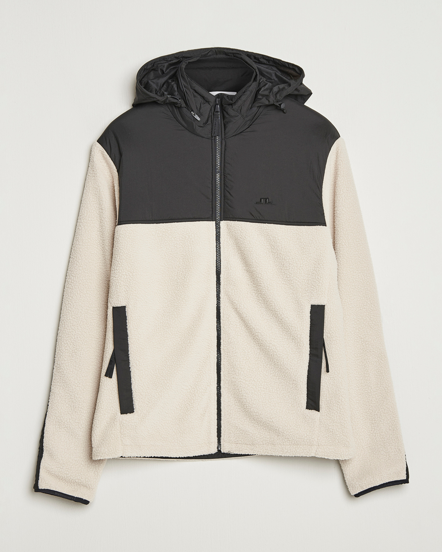 Herre | Gensere | J.Lindeberg | Provo Pile Hooded Full Zip Moonbeam