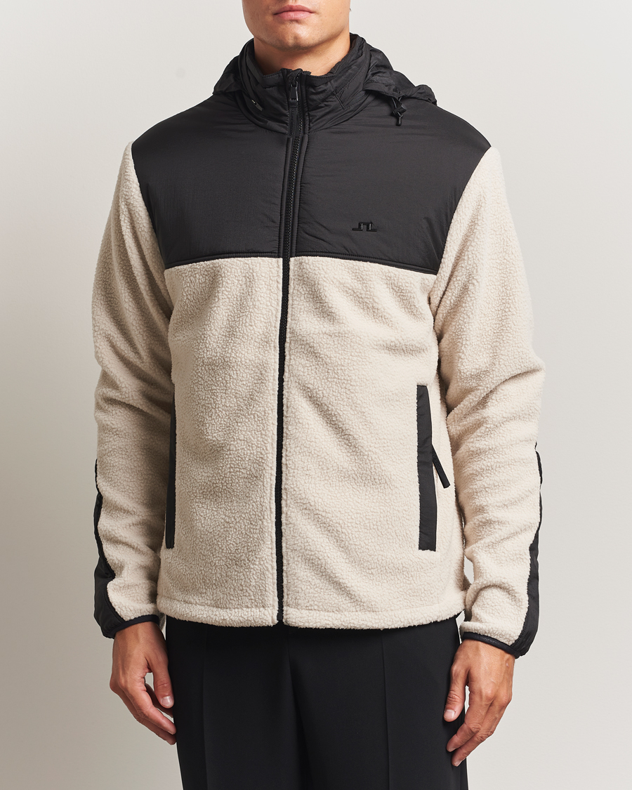 Herre | Gensere | J.Lindeberg | Provo Pile Hooded Full Zip Moonbeam