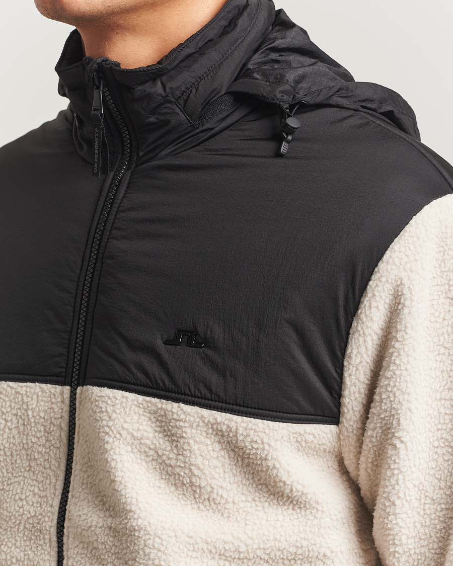Herre | Gensere | J.Lindeberg | Provo Pile Hooded Full Zip Moonbeam