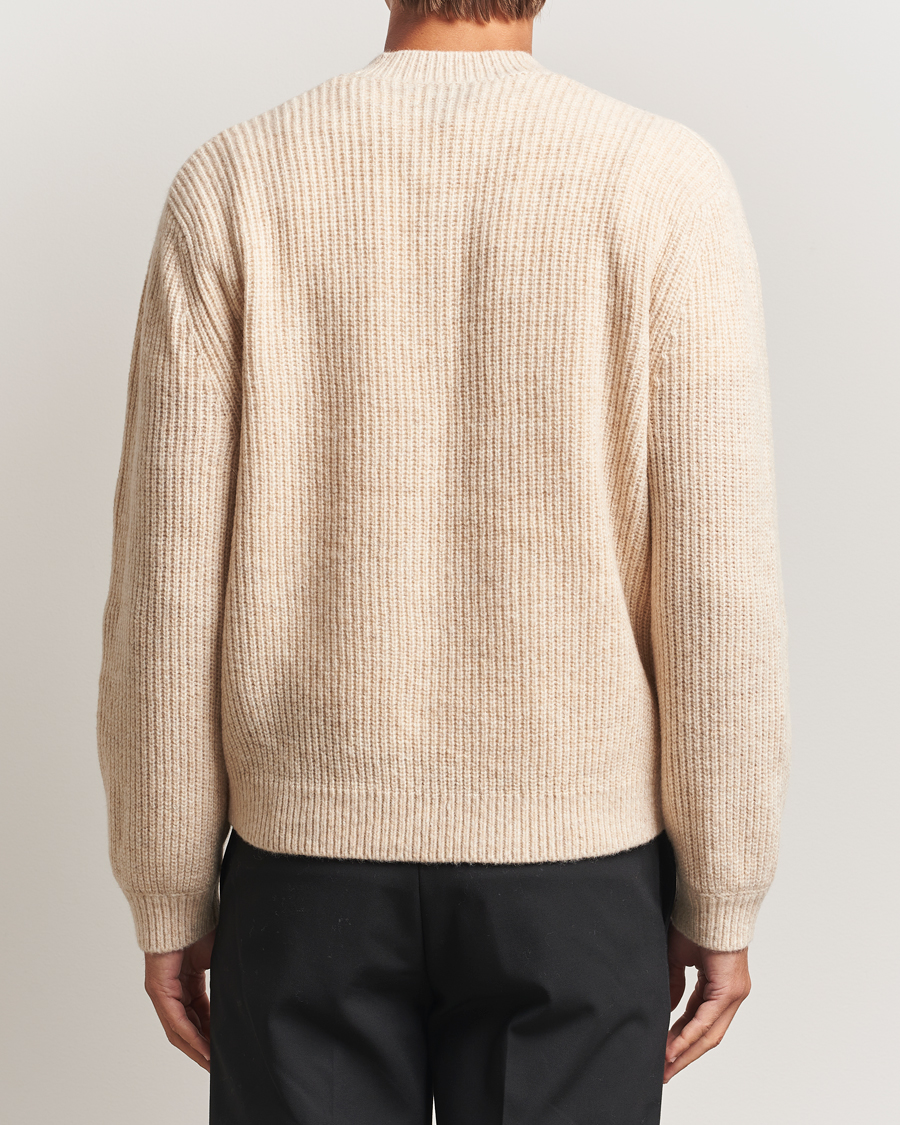 Herre | Gensere | J.Lindeberg | Vitor Wool Heavy Knitted V-Neck Moonbeam Melange