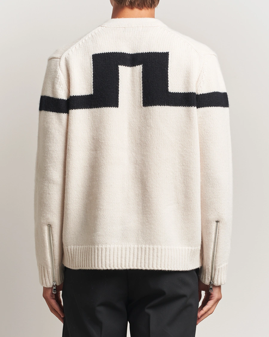 Herre | Gensere | J.Lindeberg | Kessler Biker Wool Full Zip Moonbeam