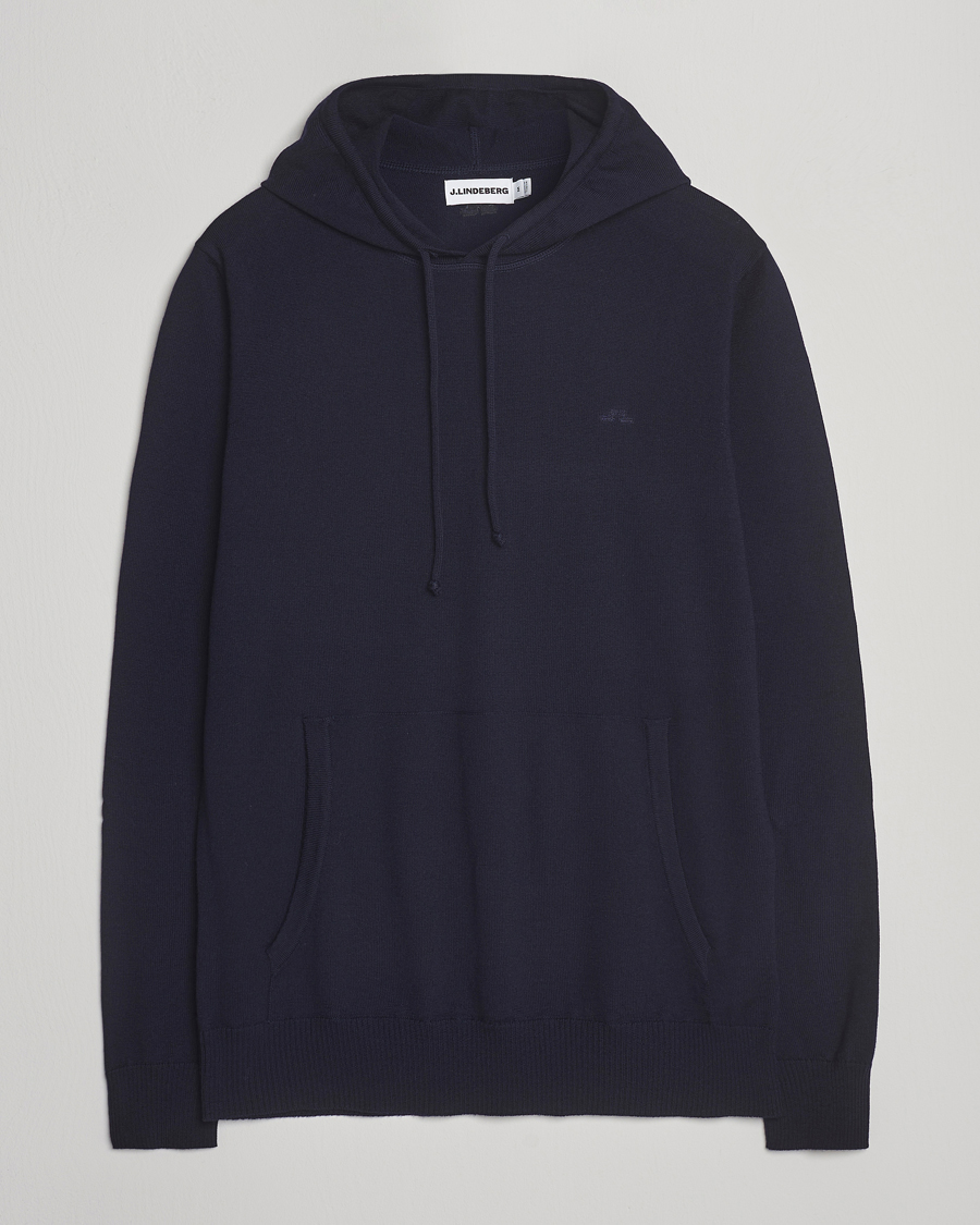 Herre | Gensere | J.Lindeberg | Karl Merino Hoodie Navy
