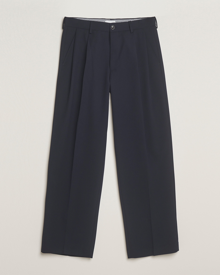 Herre | Bukser | NN07 | Justin Double Pleated Suit Trousers Deep Navy