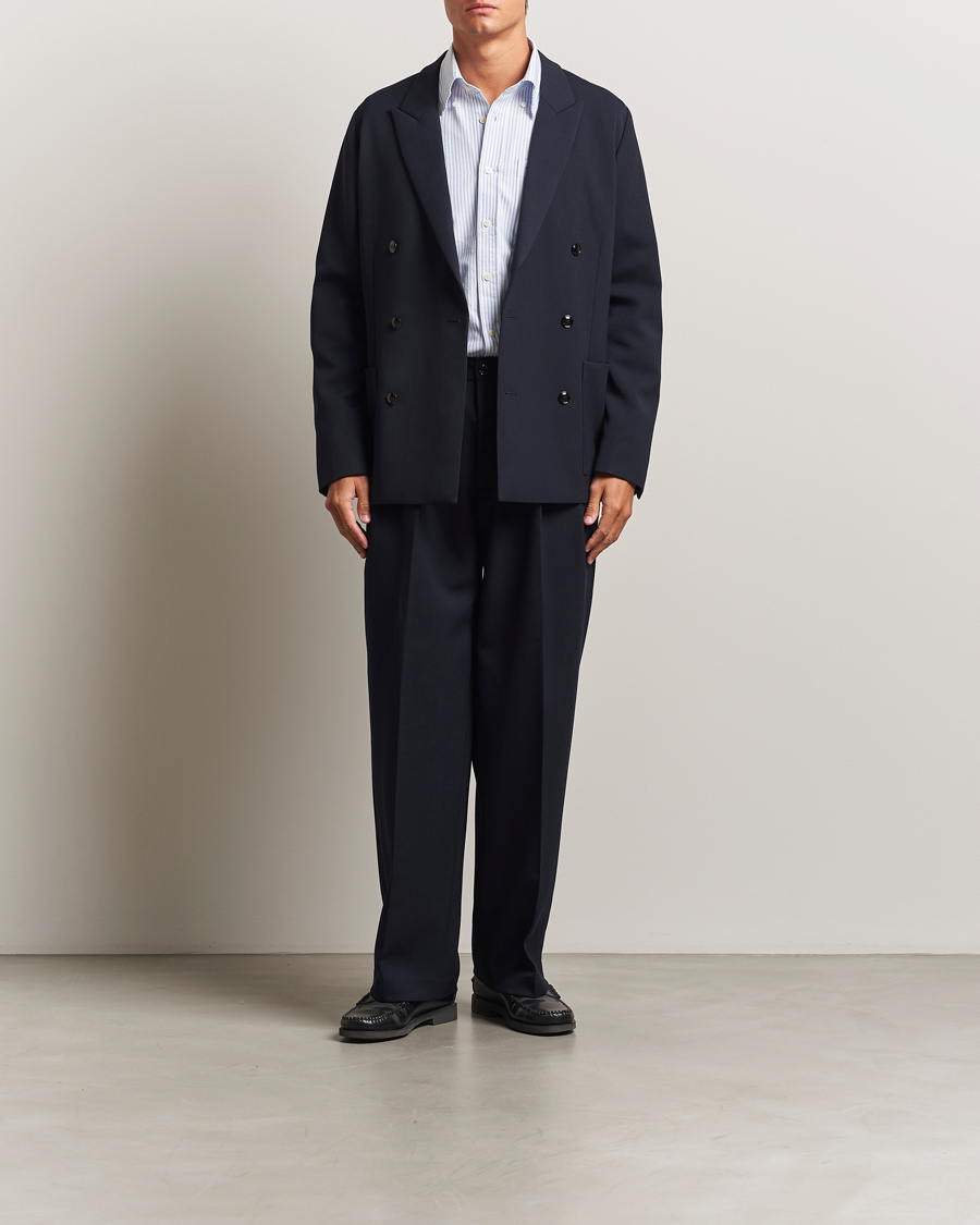 Herre | Bukser | NN07 | Justin Double Pleated Suit Trousers Deep Navy