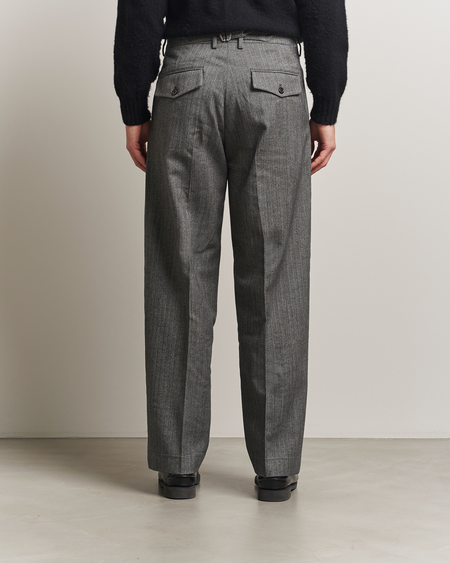 Herre | Bukser | NN07 | Justin Double Pleated Herringbone Trousers Grey