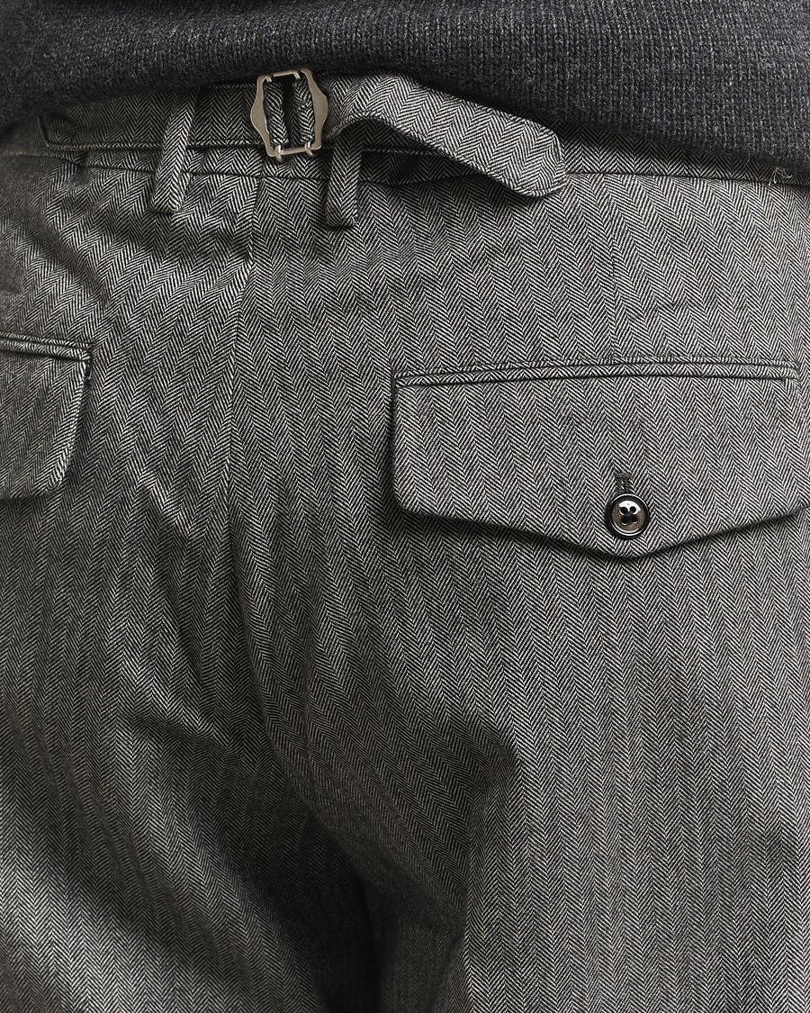 Herre | Bukser | NN07 | Justin Double Pleated Herringbone Trousers Grey