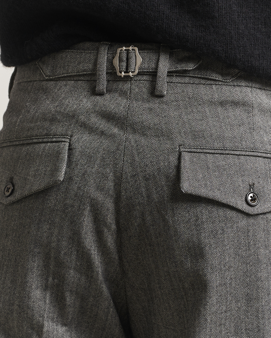 Herre | Bukser | NN07 | Justin Double Pleated Herringbone Trousers Grey