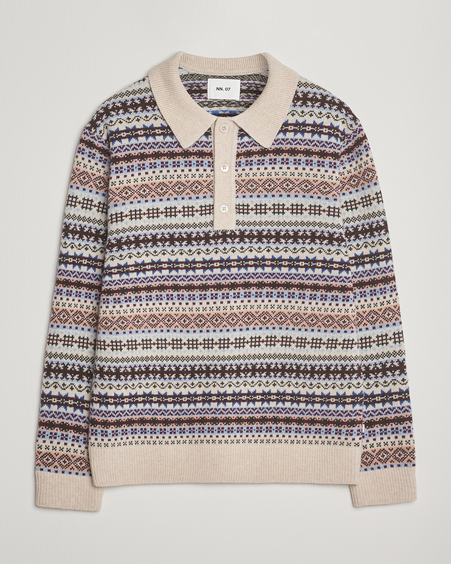 Herre | Gensere | NN07 | Robbie Fairisle Knitted Polo Multi