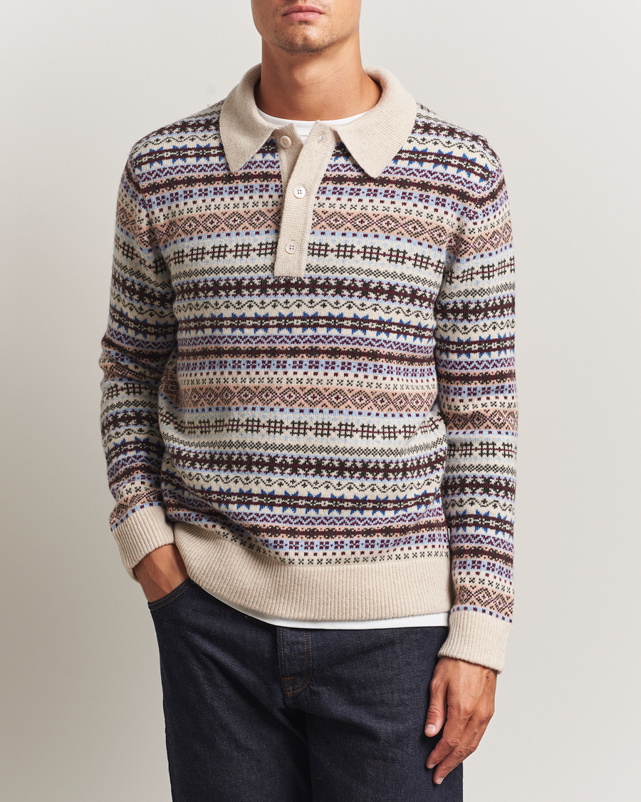 Herre | Gensere | NN07 | Robbie Fairisle Knitted Polo Multi