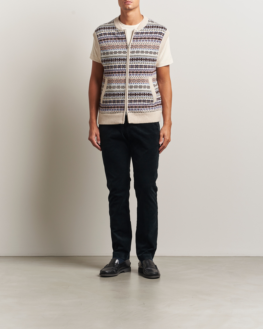Herre | Gensere | NN07 | Robbie Fairisle Full Zip Vest Multi