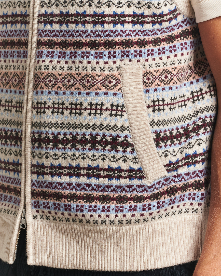 Herre | Gensere | NN07 | Robbie Fairisle Full Zip Vest Multi