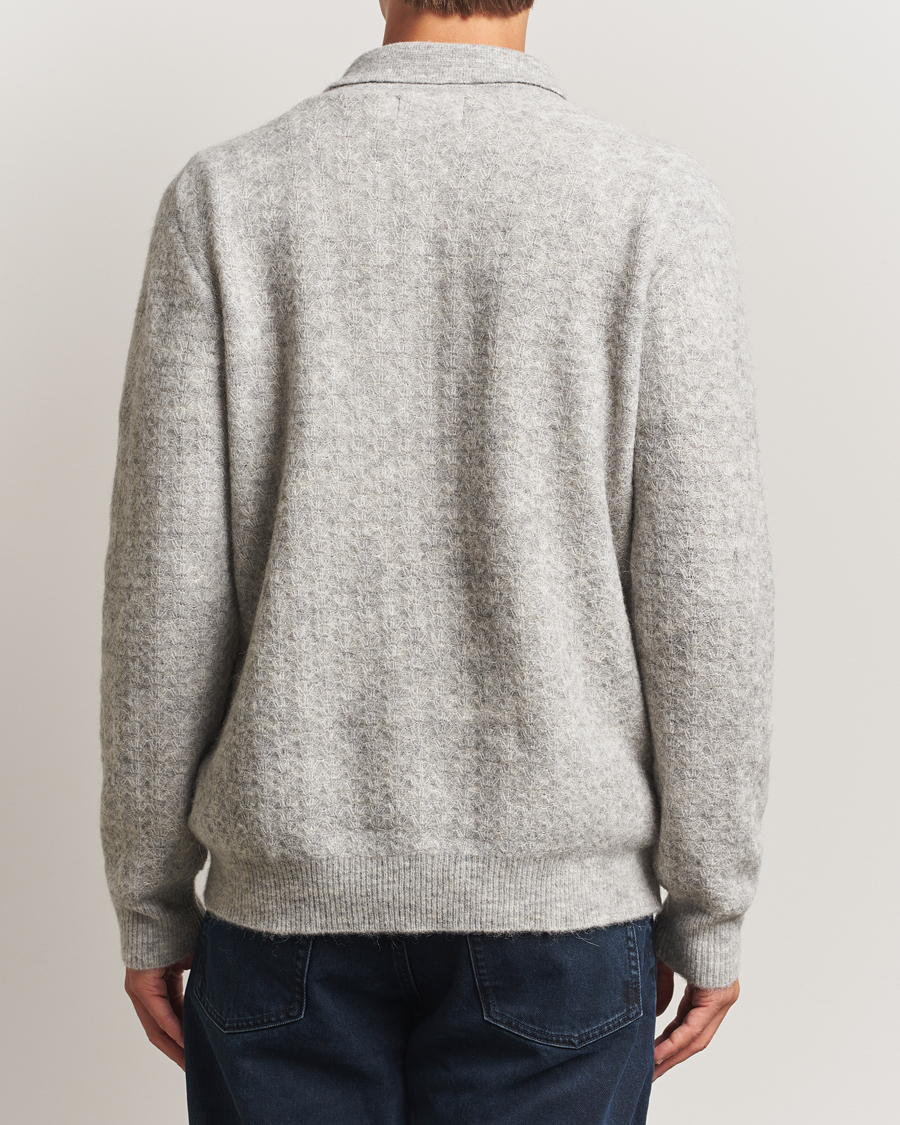 Herre | Gensere | NN07 | Alfie Alpaca Knitted Half Zip Sable Grey