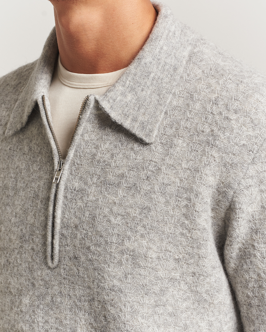 Herre | Gensere | NN07 | Alfie Alpaca Knitted Half Zip Sable Grey
