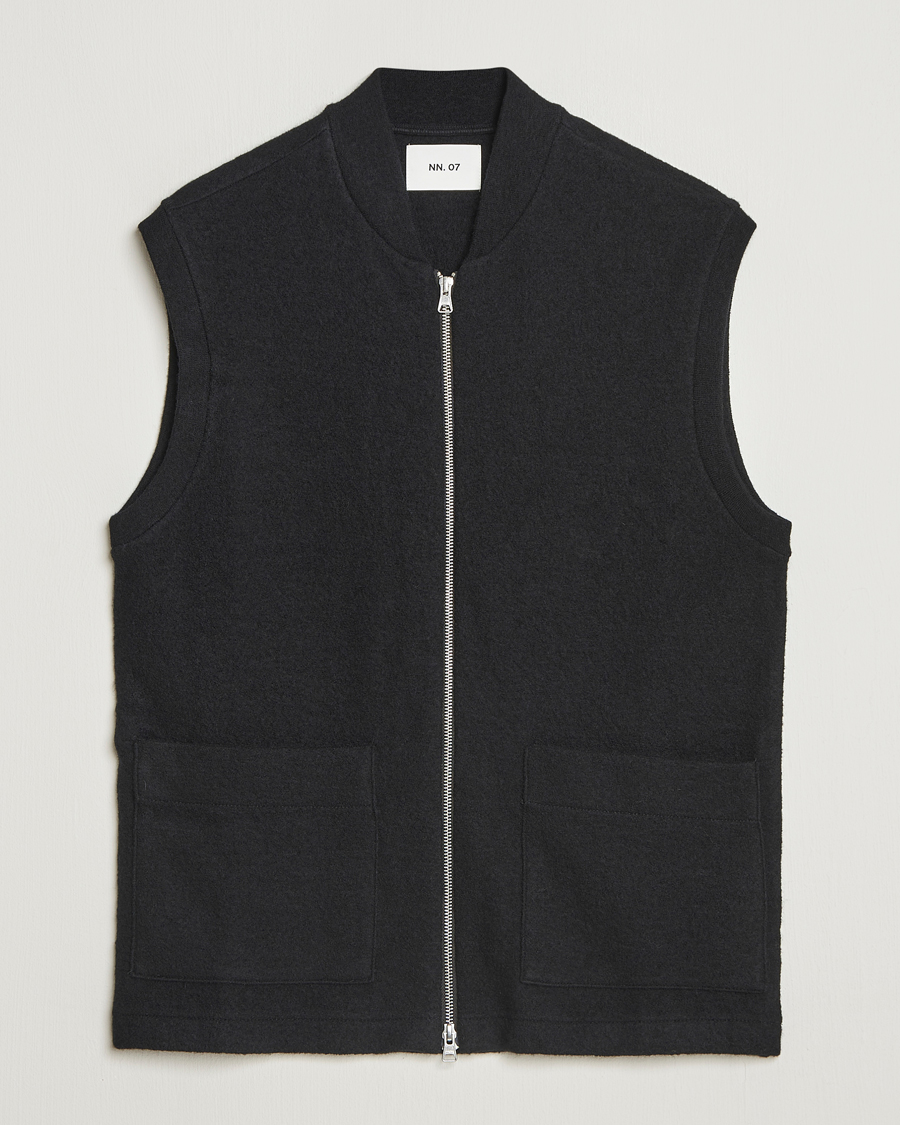 Herre | Gensere | NN07 | Boiled Wool Vest Black