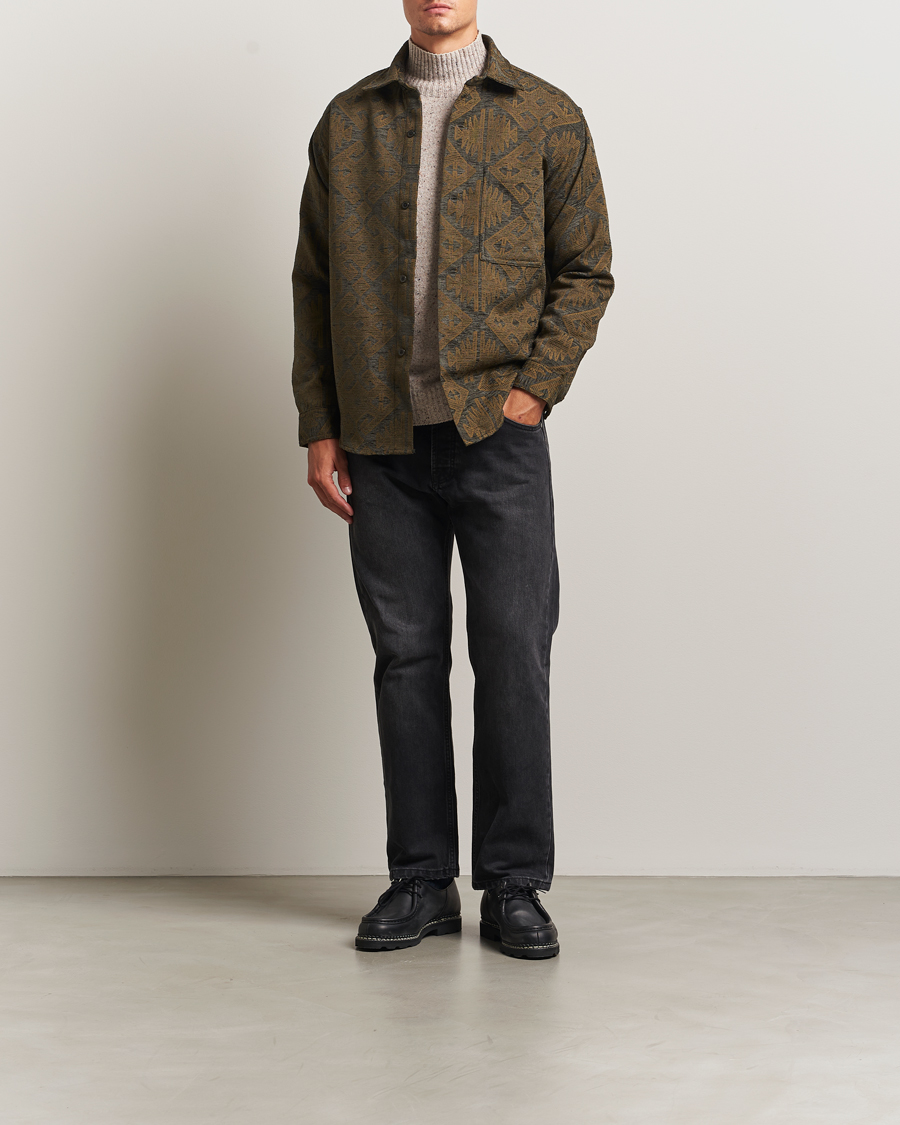 Herre | Skjorter | NN07 | Adwin Printed Overshirt Green Multi