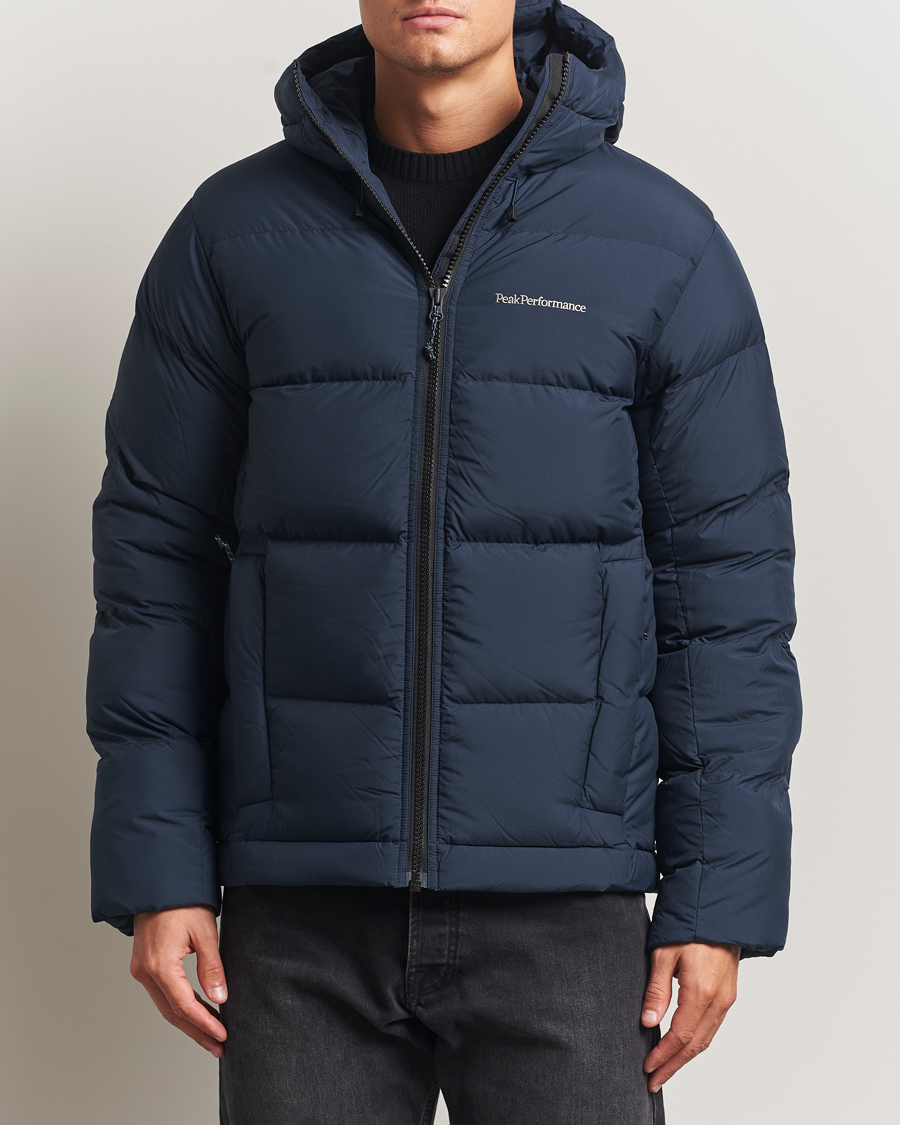 Herre | Jakker | Peak Performance | Rivel Down Hooded Jacket Blue Shadow