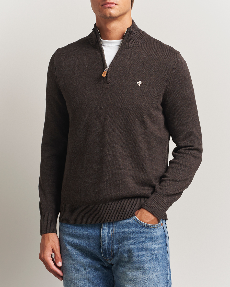 Herre | Gensere | Morris | Darmon Half Zip Brown