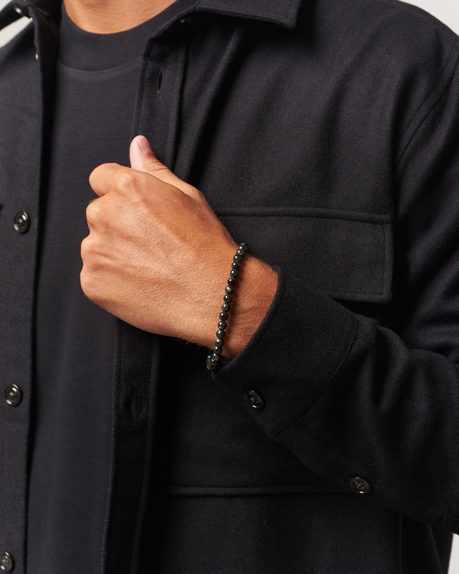 Herre | Smykker | Tom Wood | Cove Bracelet Slim Black Larvikite