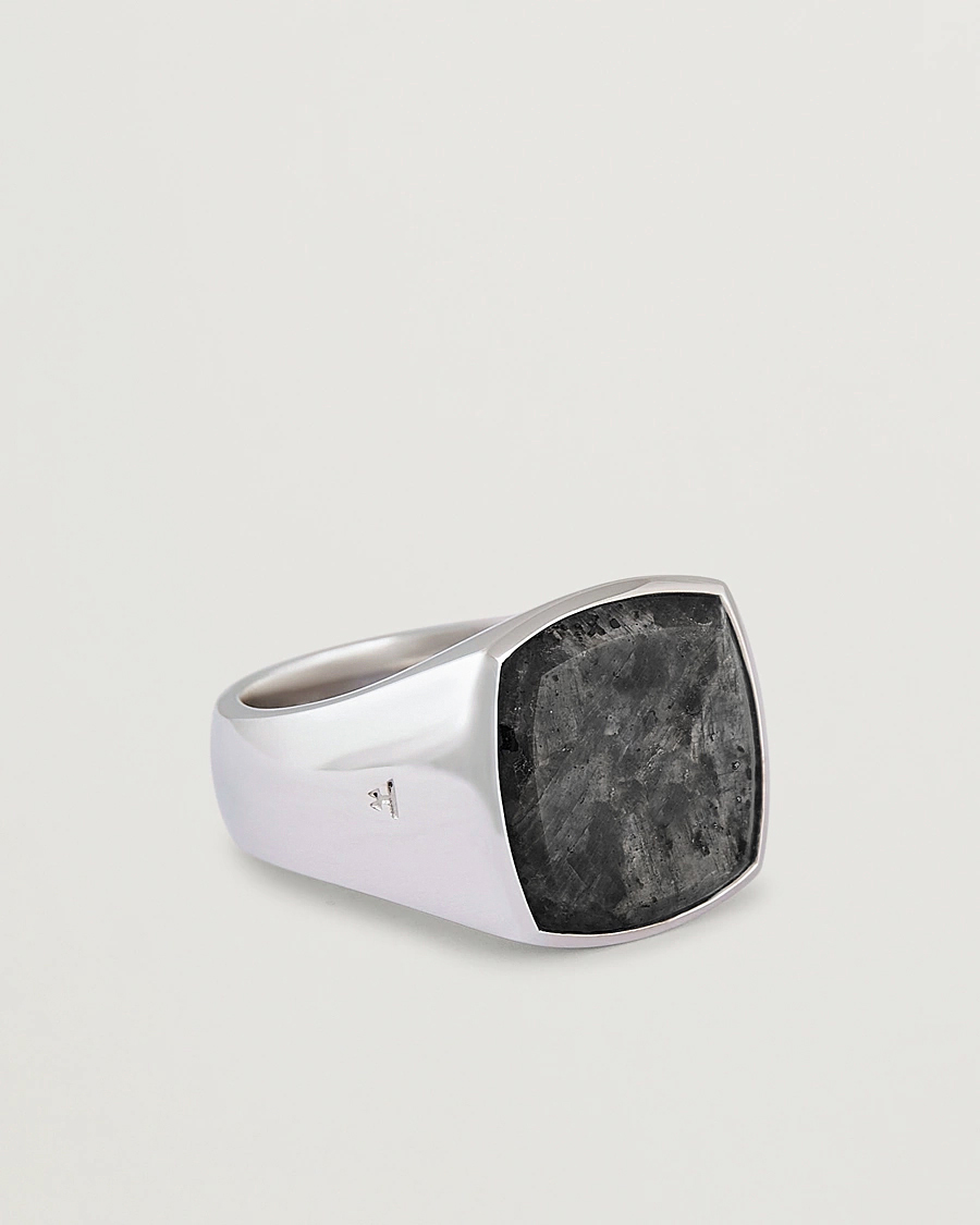 Herre | Smykker | Tom Wood | Cushion Black Larvikite Ring Black Larvikite