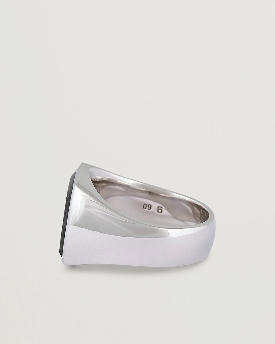 Herre | Smykker | Tom Wood | Cushion Black Larvikite Ring Black Larvikite