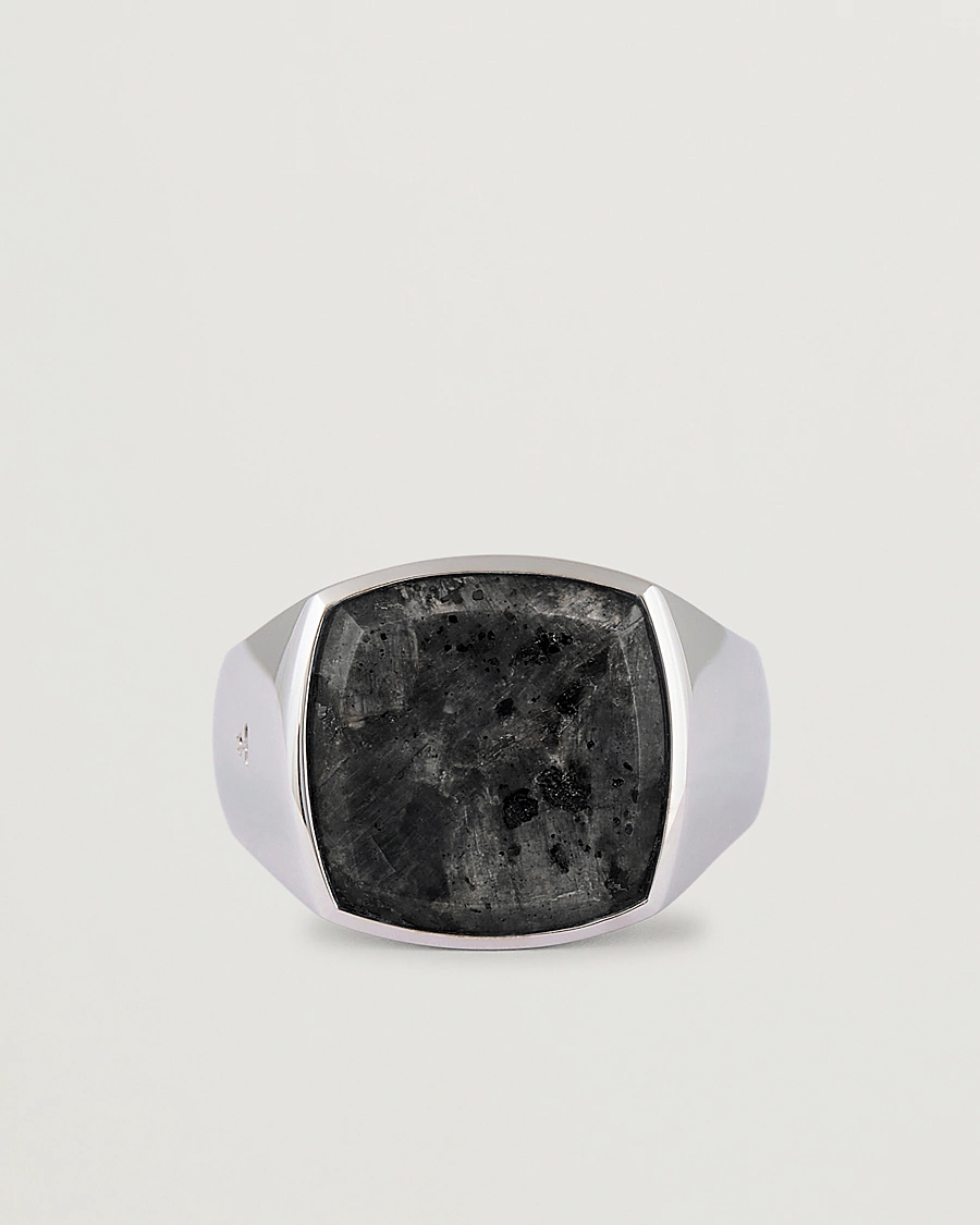 Herre | Smykker | Tom Wood | Cushion Black Larvikite Ring Black Larvikite