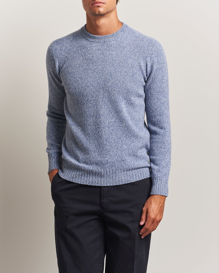 Herre | Gensere | Altea | Wool/Cashmere Crew Neck Sweater Light Blue Melange