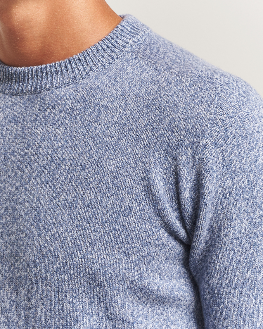 Herre | Gensere | Altea | Wool/Cashmere Crew Neck Sweater Light Blue Melange