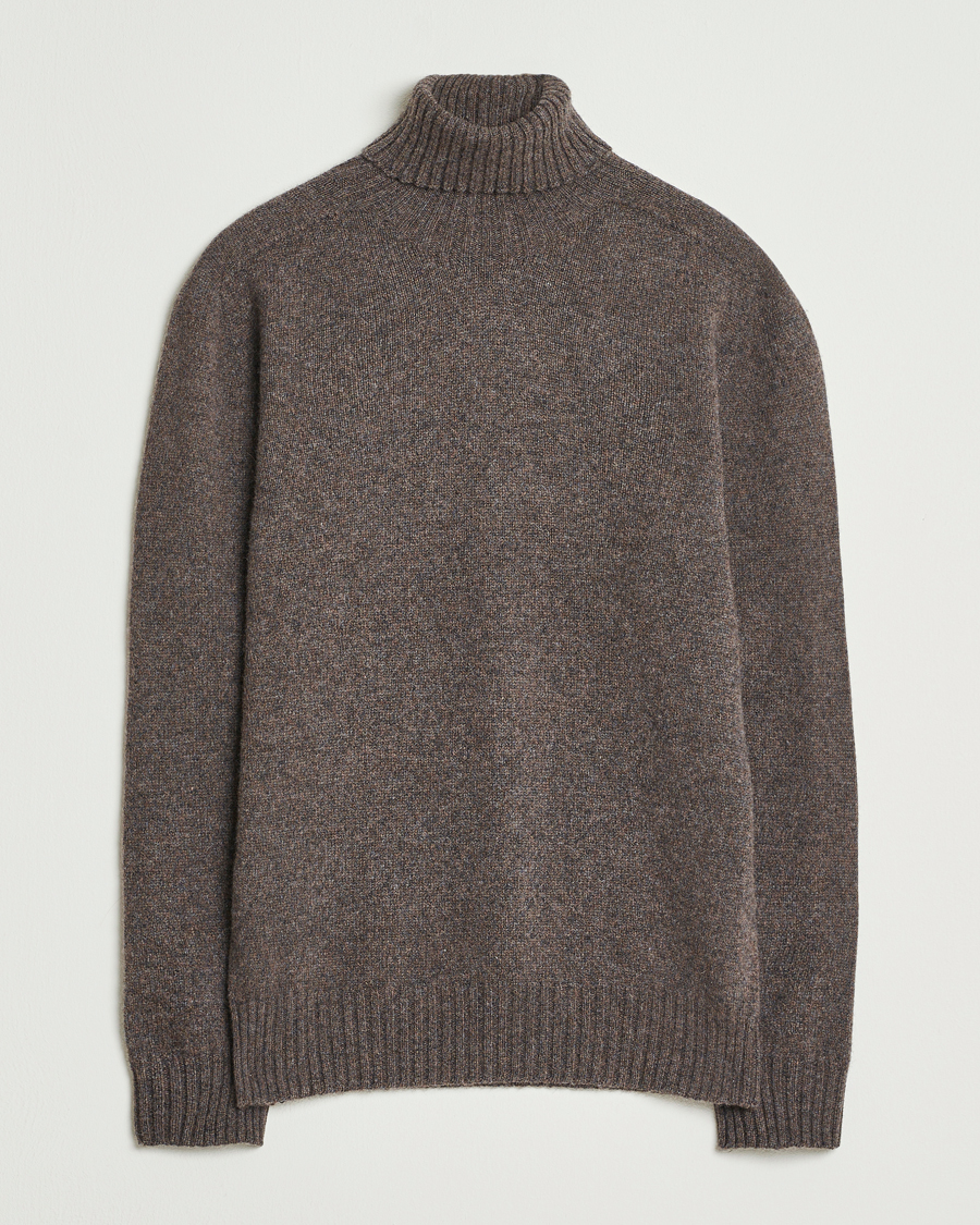 Herre | Gensere | Altea | Wool/Cashmere Rollneck Dark Brown Melange