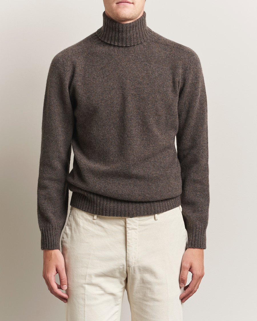Herre | Gensere | Altea | Wool/Cashmere Rollneck Dark Brown Melange