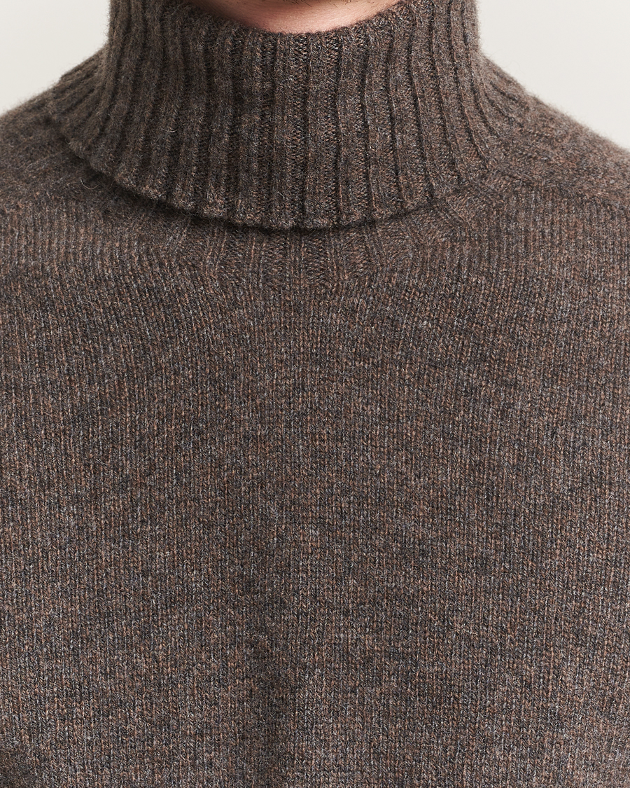Herre | Gensere | Altea | Wool/Cashmere Rollneck Dark Brown Melange