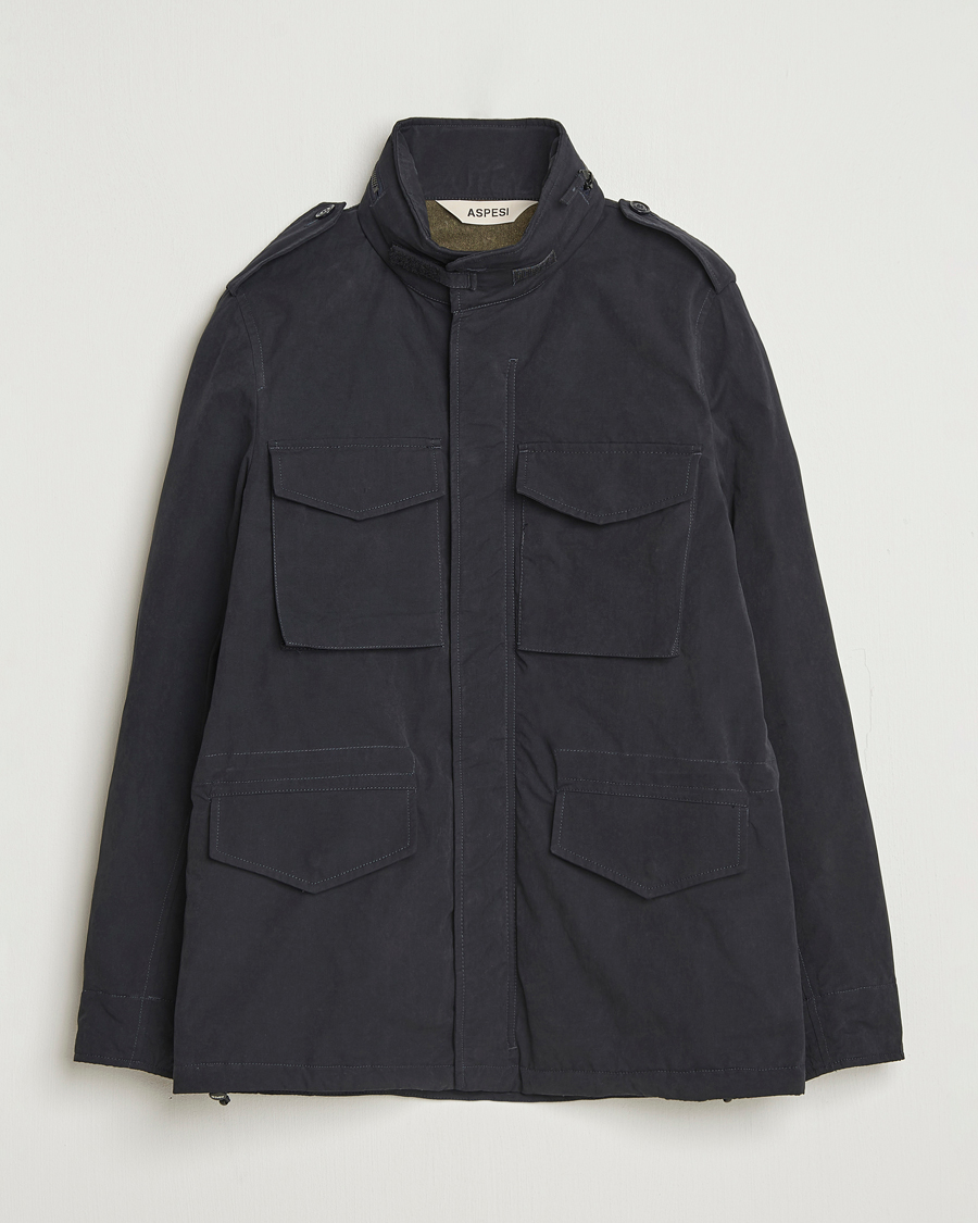 Herre | Jakker | Aspesi | Minifield Cotton Field Jacket Navy