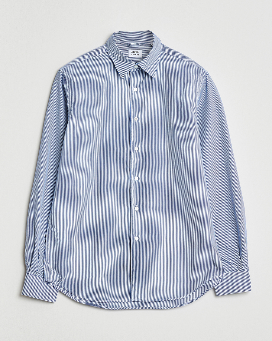 Herre | Skjorter | Aspesi | Striped Poplin Shirt Light Blue