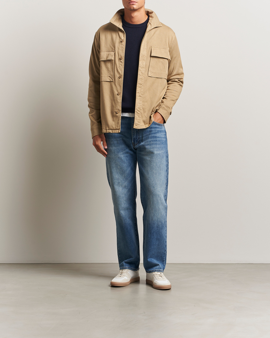 Herre | Skjorter | Aspesi | Twill Cotton Overshirt Beige